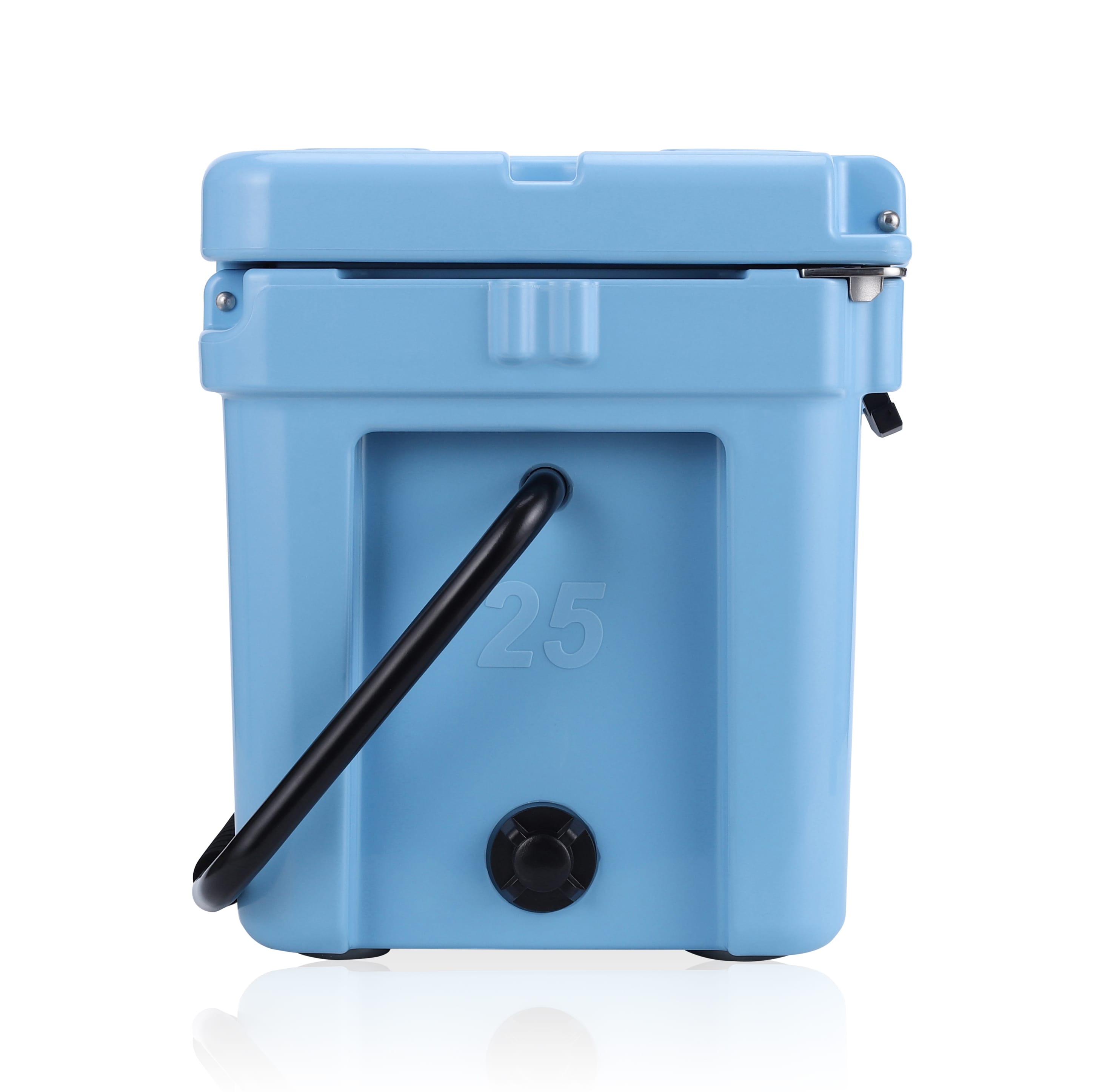 side image of Carolina Blue cooler.