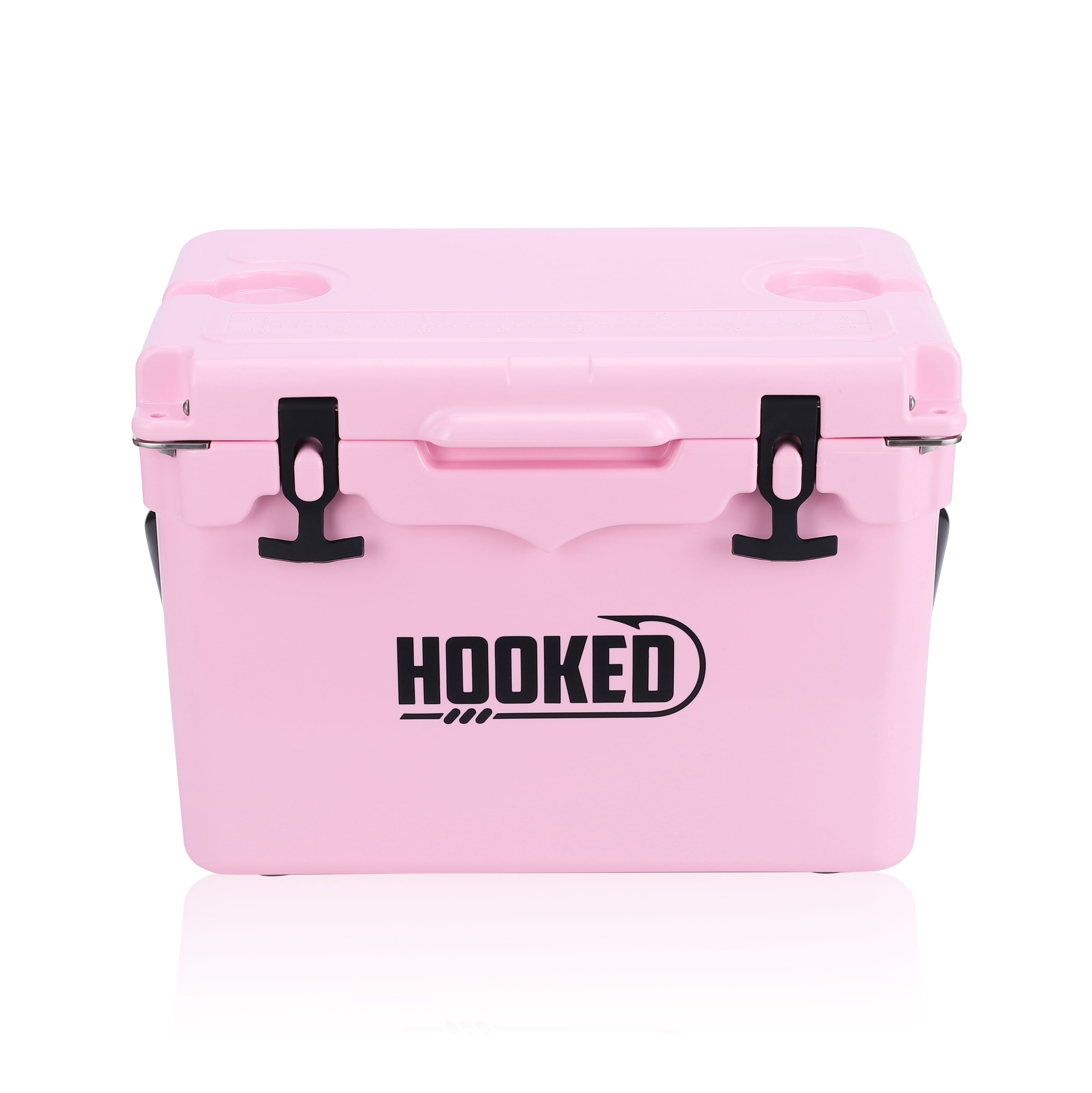 Top front image of closed Pink cooler.