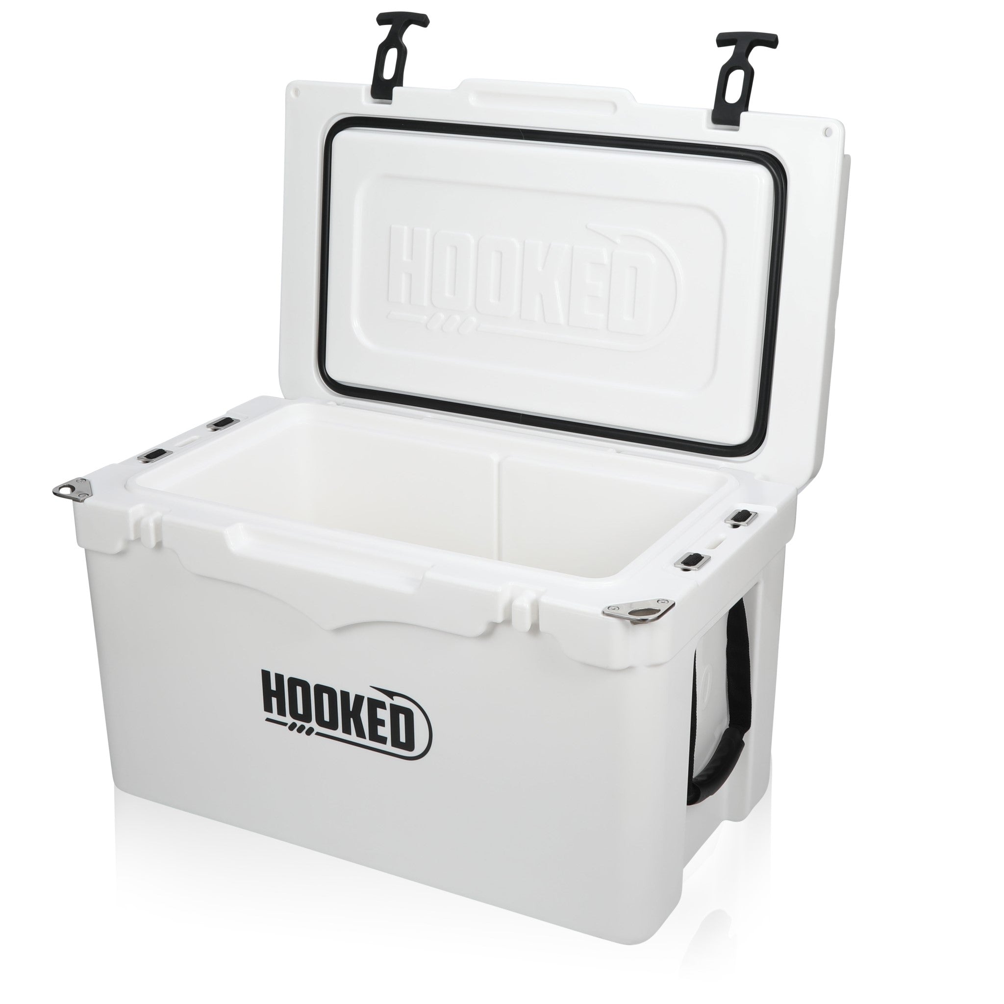 Front / Side image of open White cooler.